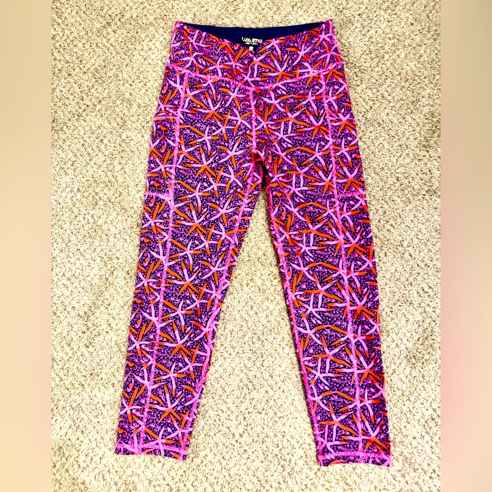 NEW Lilly Pulitzer Weekender High Rise Midi Luxletic Leggings Passion Fruit Pink - Picture 5 of 9
